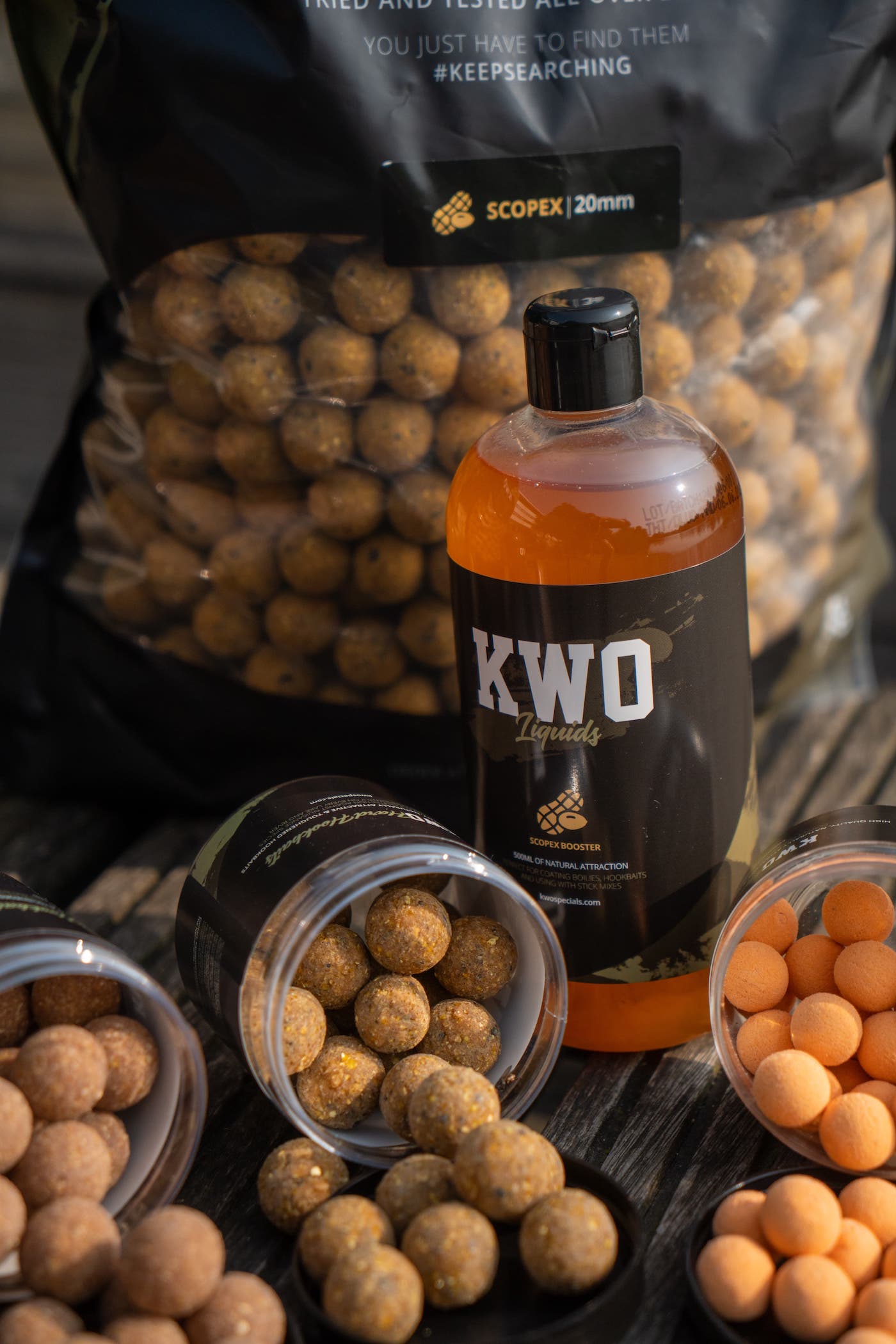 Scopex en Krill boilies in een mix