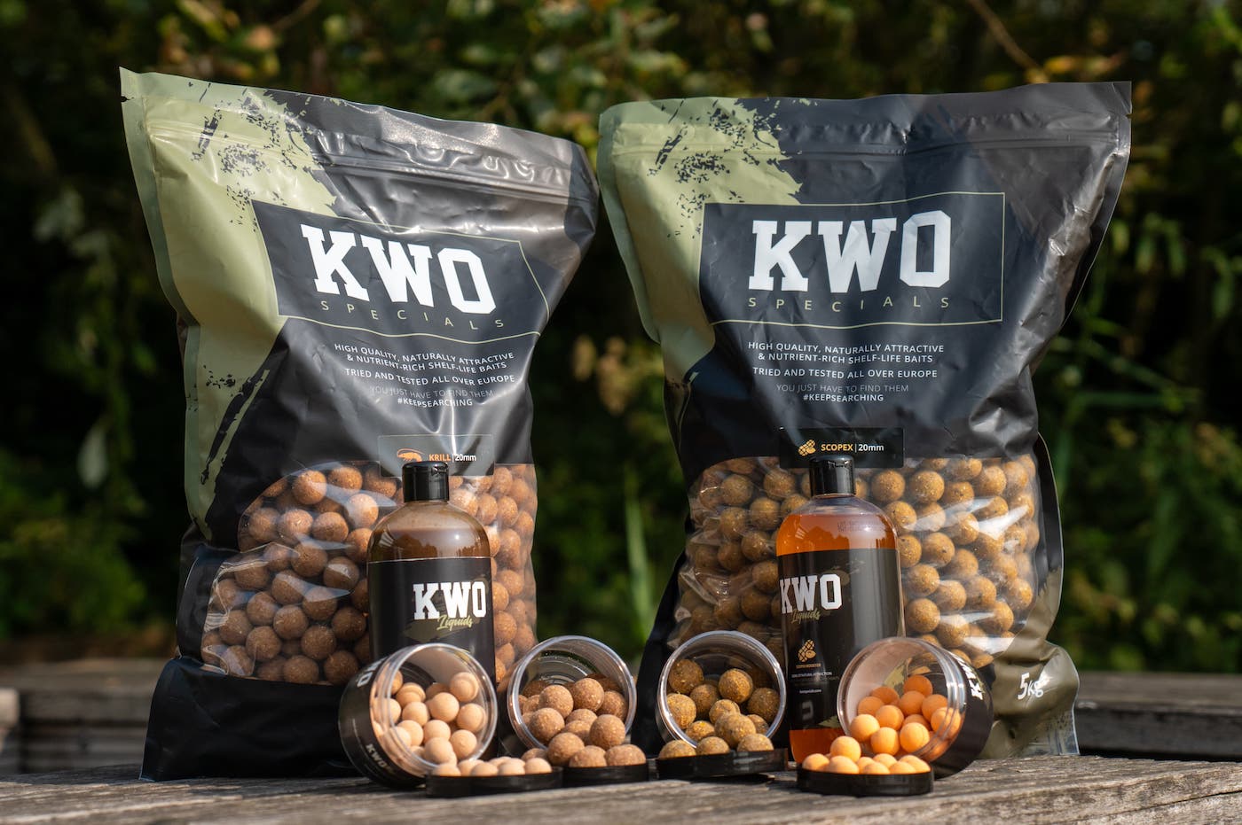 Scopex en Krill boilies in een mix